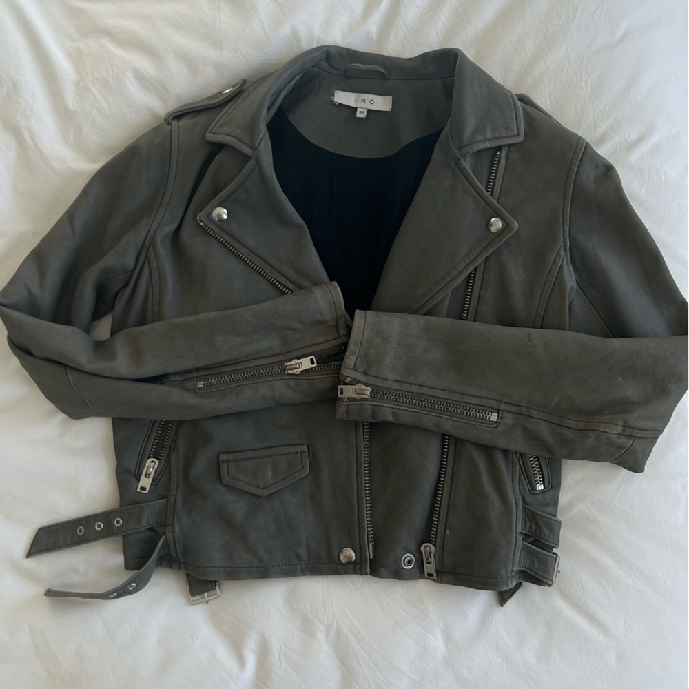 IRO women’s leather moto jacket size 38/ US 4